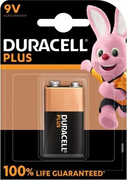 Bateri alkaline Duracell Plus 6LR61 MN1604, 9V
