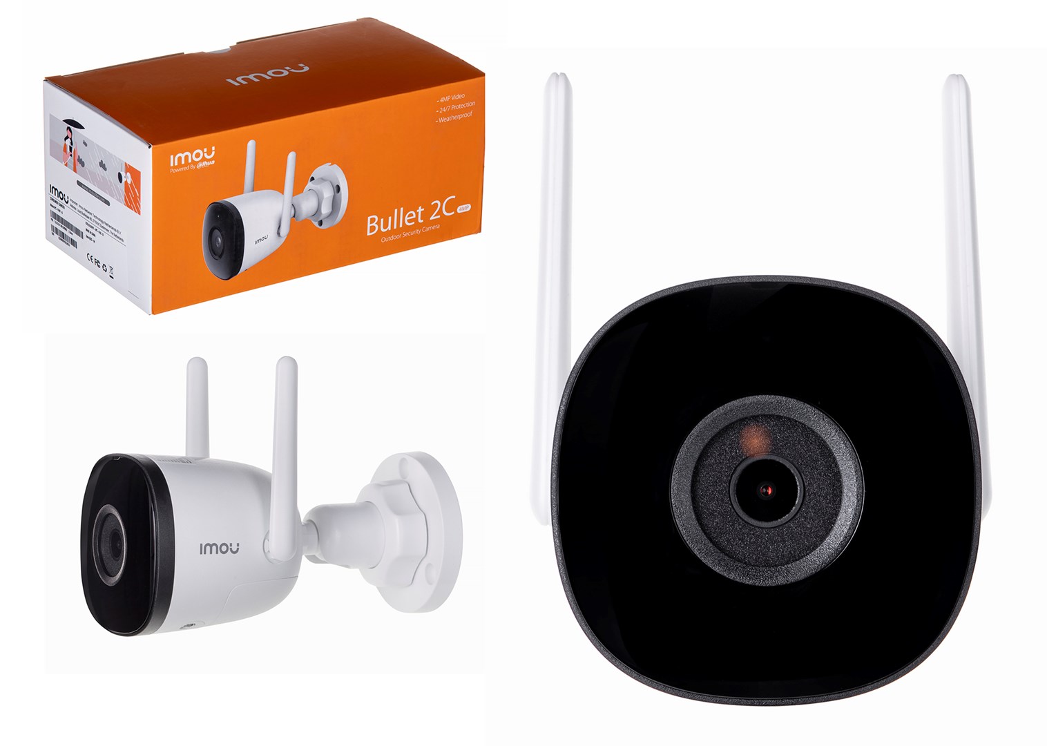 Kamerë sigurie IMOU Bullet 2C, 4MP, 2.8mm, H.265, e bardhë