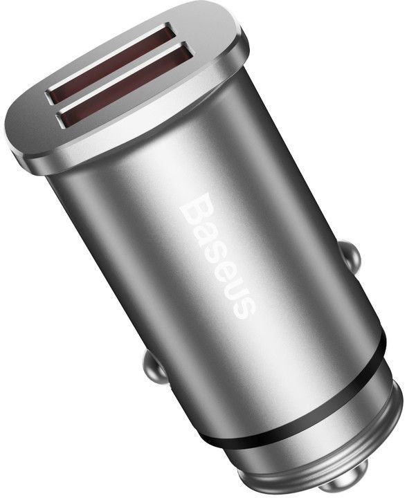 Shfaq detaje për Karikues makine Baseus Square Metal, USB-A + USB-A (QC3.0 SCP AFC), 30W, i argjendtë Karikues makine Baseus Square Metal, USB-A + USB-A (QC3.0 SCP AFC), 30W, i argjendtë