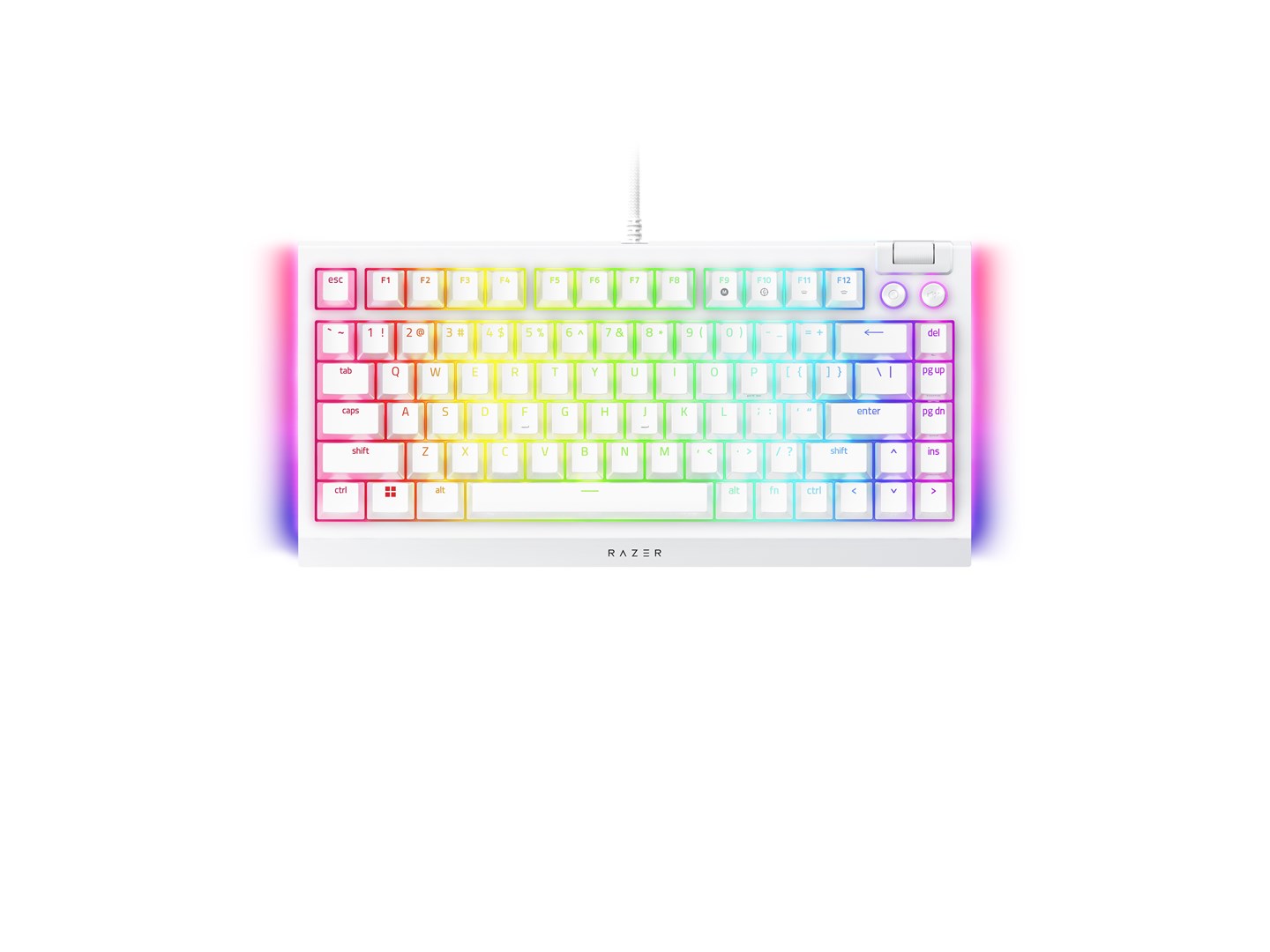 Tastierë mekanike për lojëra Razer BlackWidow V4 75%, e bardhë