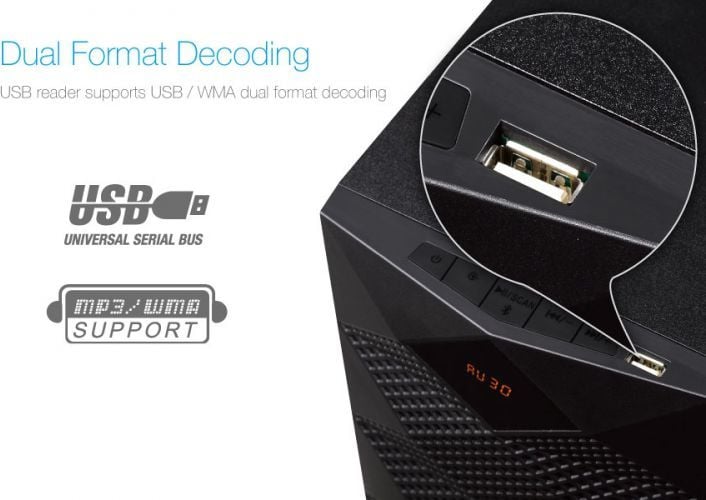 Sistem zërimi Fenda F&amp;D A180X, 42W RMS, Bluetooth, i zi