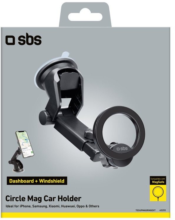 Mbajtës magnetik për veturë SBS Magnetic Car Holder, universal, i zi