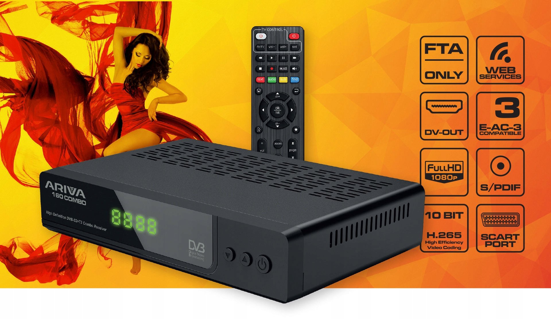 Pranues satelitor Ferguson Ariva 160 Combo, DVB S2 DVB T2, Full HD, i zi