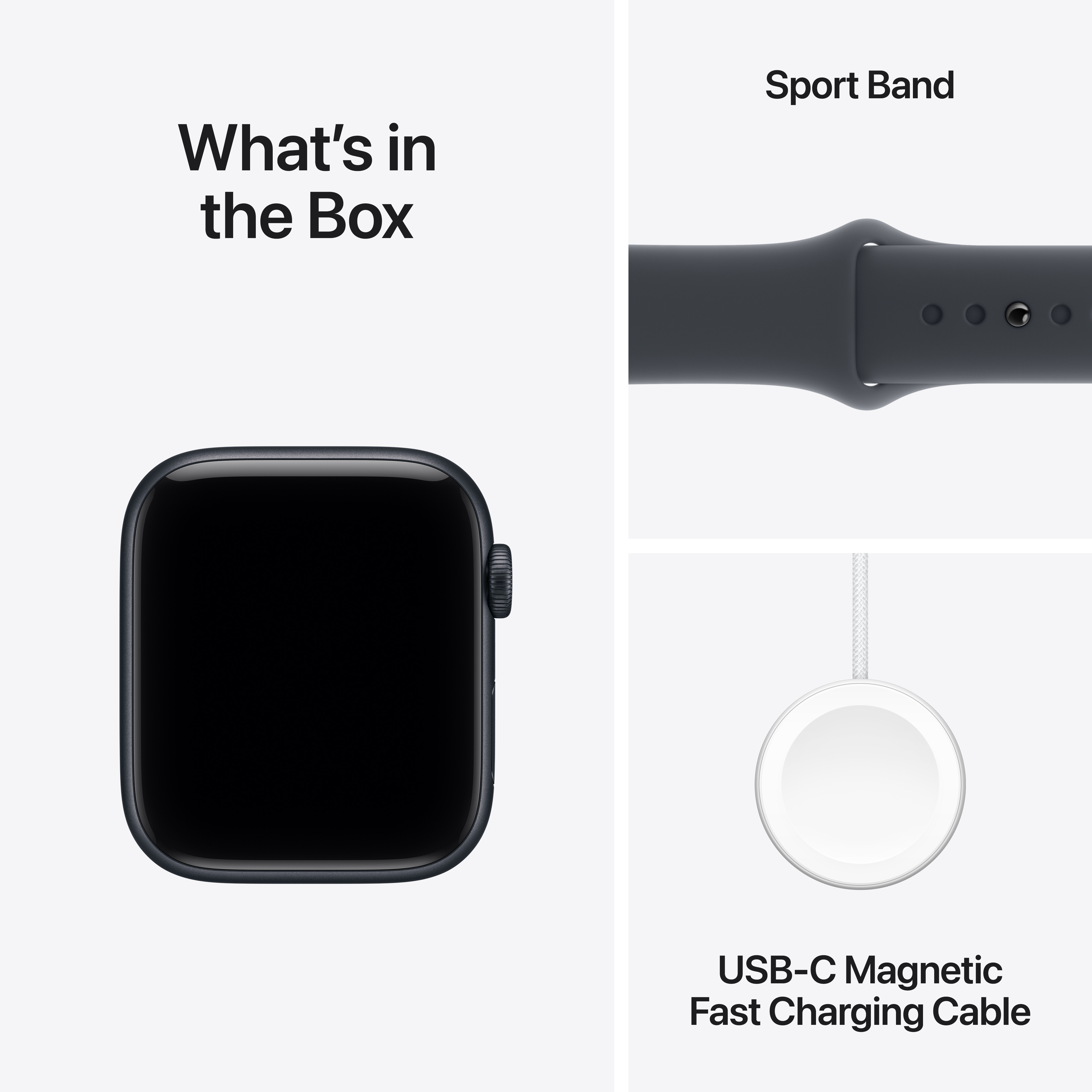Apple Watch SE 3 GPS 44mm Midnight Aluminium Case with Midnight Sport Band, M/L