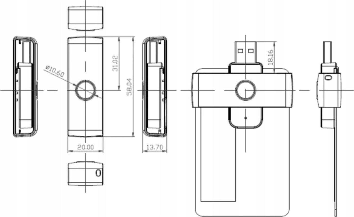 Lexues kartele inteligjente ACS ACR39U N1, USB 2.0, për ambiente të brendshme, i bardhë