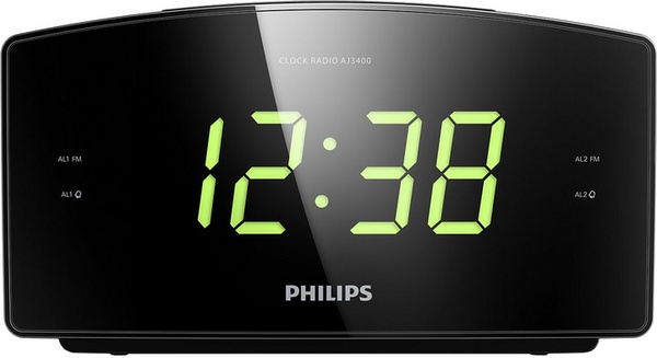 Radio Philips Clock Radio AJ3400 / 12, e zezë