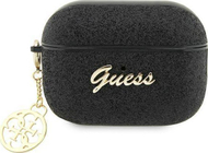 Mbështjellës Guess GUAP2GLGSHK për AirPods Pro 2, poliuretani, Glitter Flake 4G, i zi