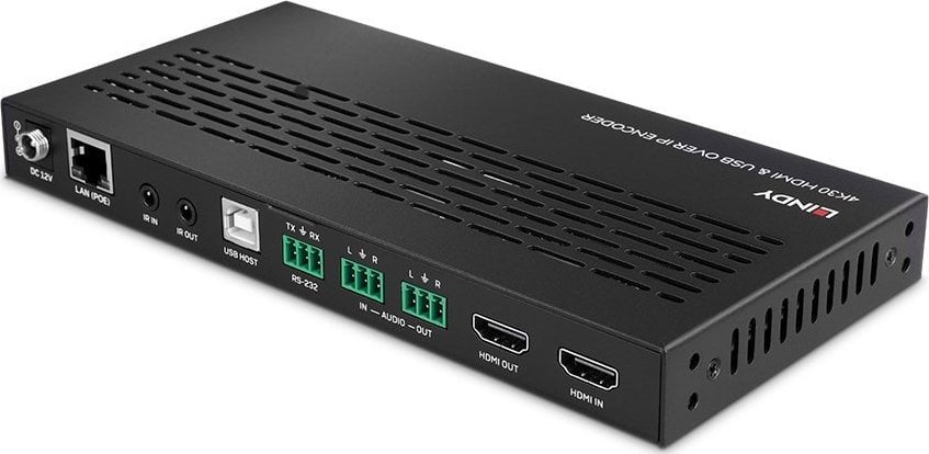 Encoder HDMI dhe USB mbi IP Lindy, 4K, RS232, i zi