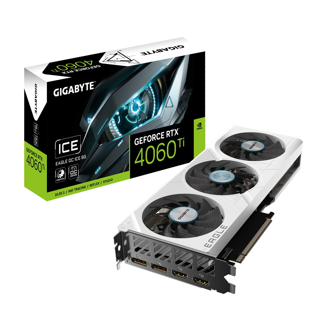 Kartelë grafike Gigabyte GeForce RTX 4060TI EAGLE OC ICE, 8GB, e bardhë