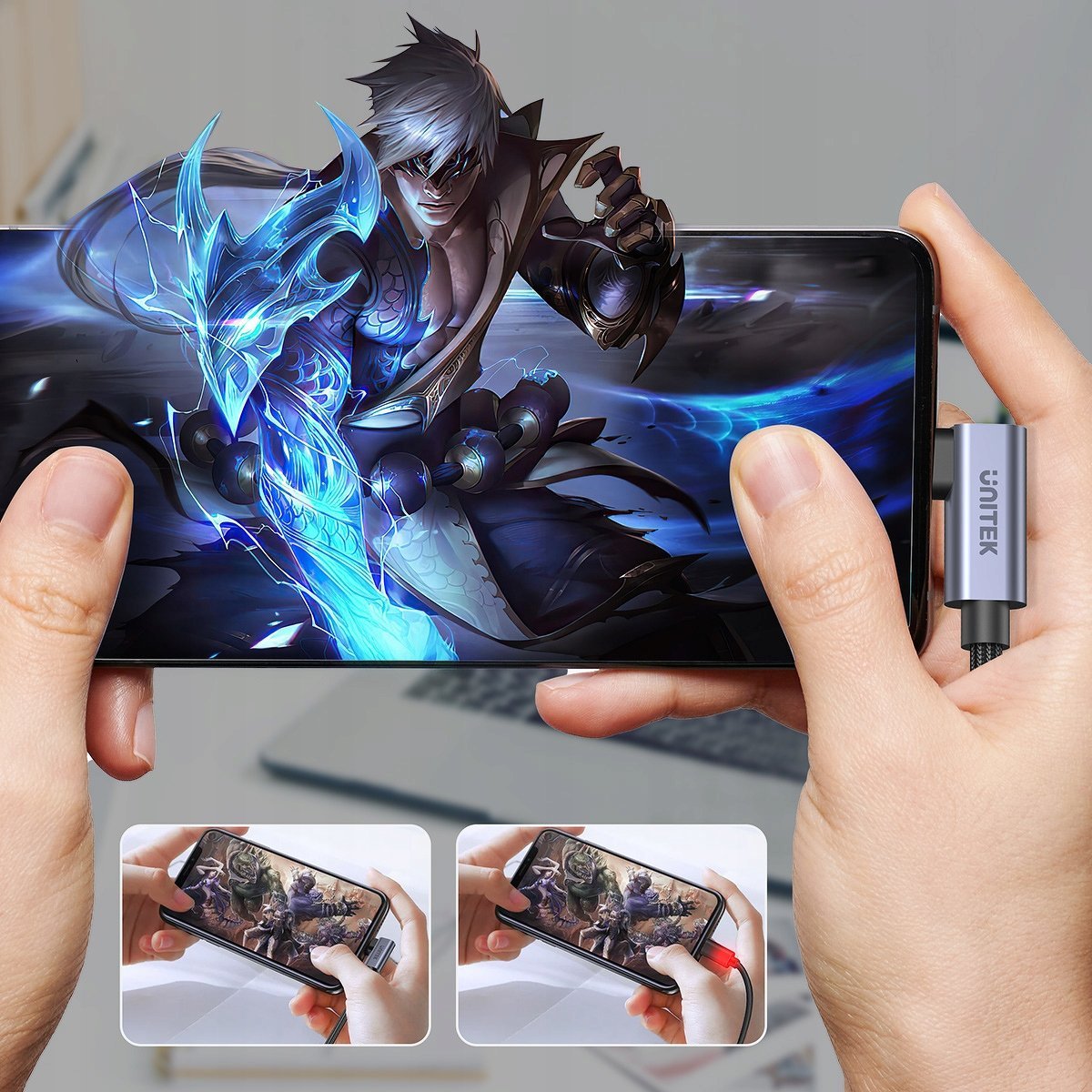 Kabllo USB Unitek C14123BK 5m, USB C në USB C, USB 3.0, argjendtë