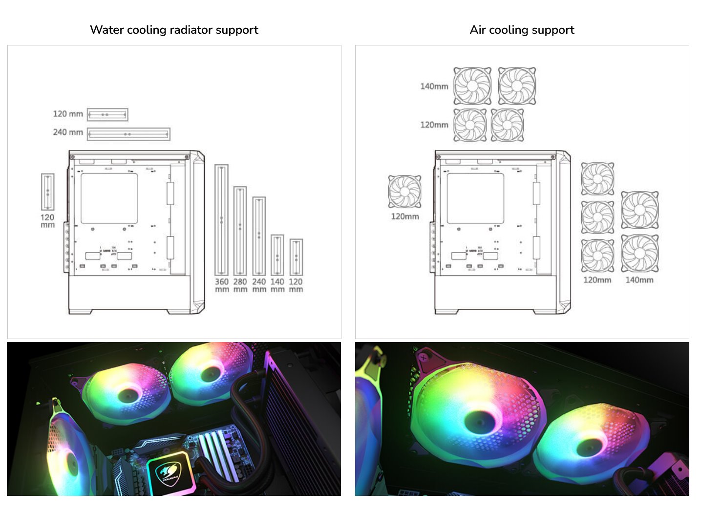Kasë për PC COUGAR ARCHON, e zezë