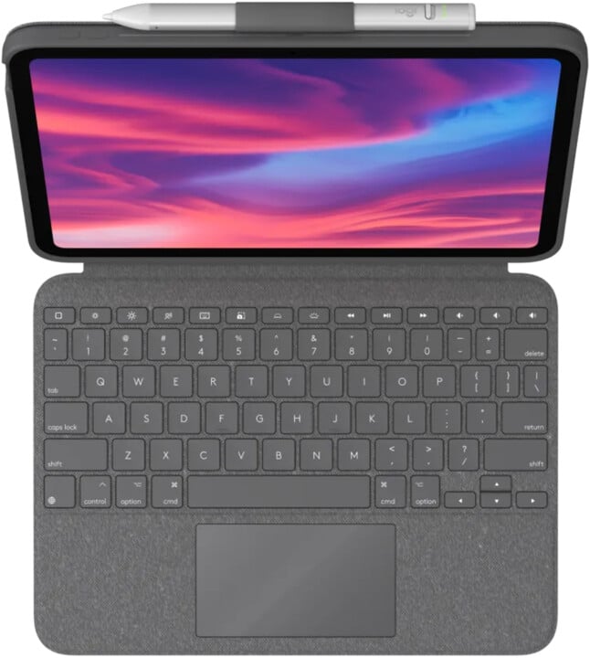 Këllëf me tastierë Logitech Combo Touch për Apple iPad 2022 (10th Generation), i hirtë