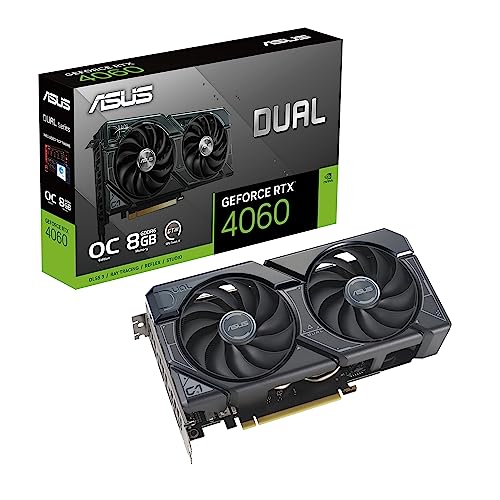 Kartë grafike ASUS Dual GeForce RTX 4060 OC, 8GB GDDR6, 2.5 slot, e zezë