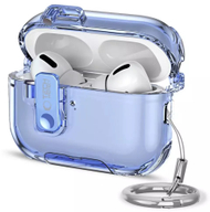 Mbulesë Tech-Protect Bounce Pro për AirPods Pro 3, silikon, me karabinë, blu