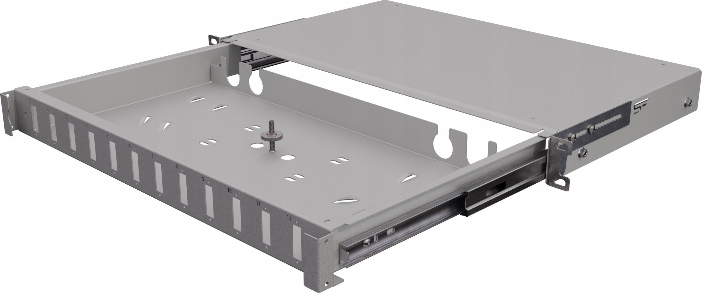 Panel optik Stalflex TFDP-19-1U-12D-SC-G, 12 porta SC duplex, 1U, gri