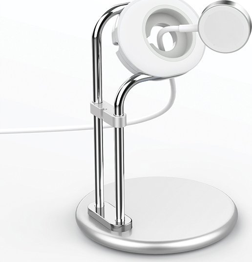 Stativ për Apple Watch Sodi SAW-300, bazë karikimi, alumini, argjend