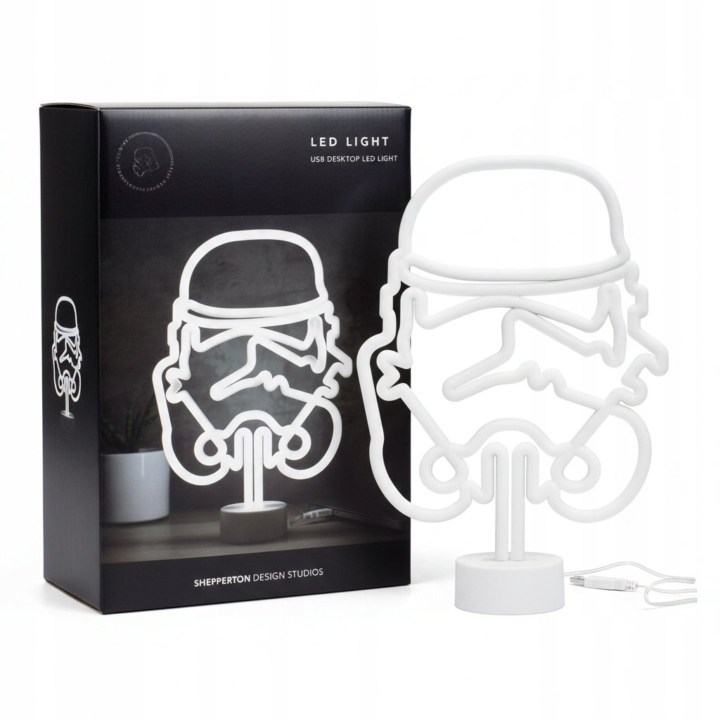 Lampë dekorative Original Stormtrooper Neon Tube Light, dritë neon e bardhë, USB