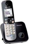 Фиксен безжичен телефон Panasonic KX-TG6811, DECT, идентификација на повикувачот, црн