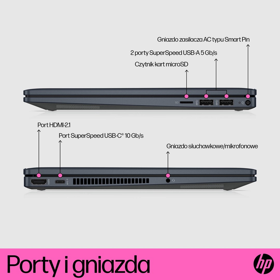 Лаптоп HP Pavilion x360, 14", Intel i5-1235U, 16 GB RAM, 512 GB SSD, црн