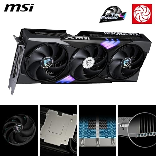 Графичка картичка MSI GeForce RTX 5060 Ti GAMING TRIO OC, 16GB GDDR7, PCIe 4.0, црна