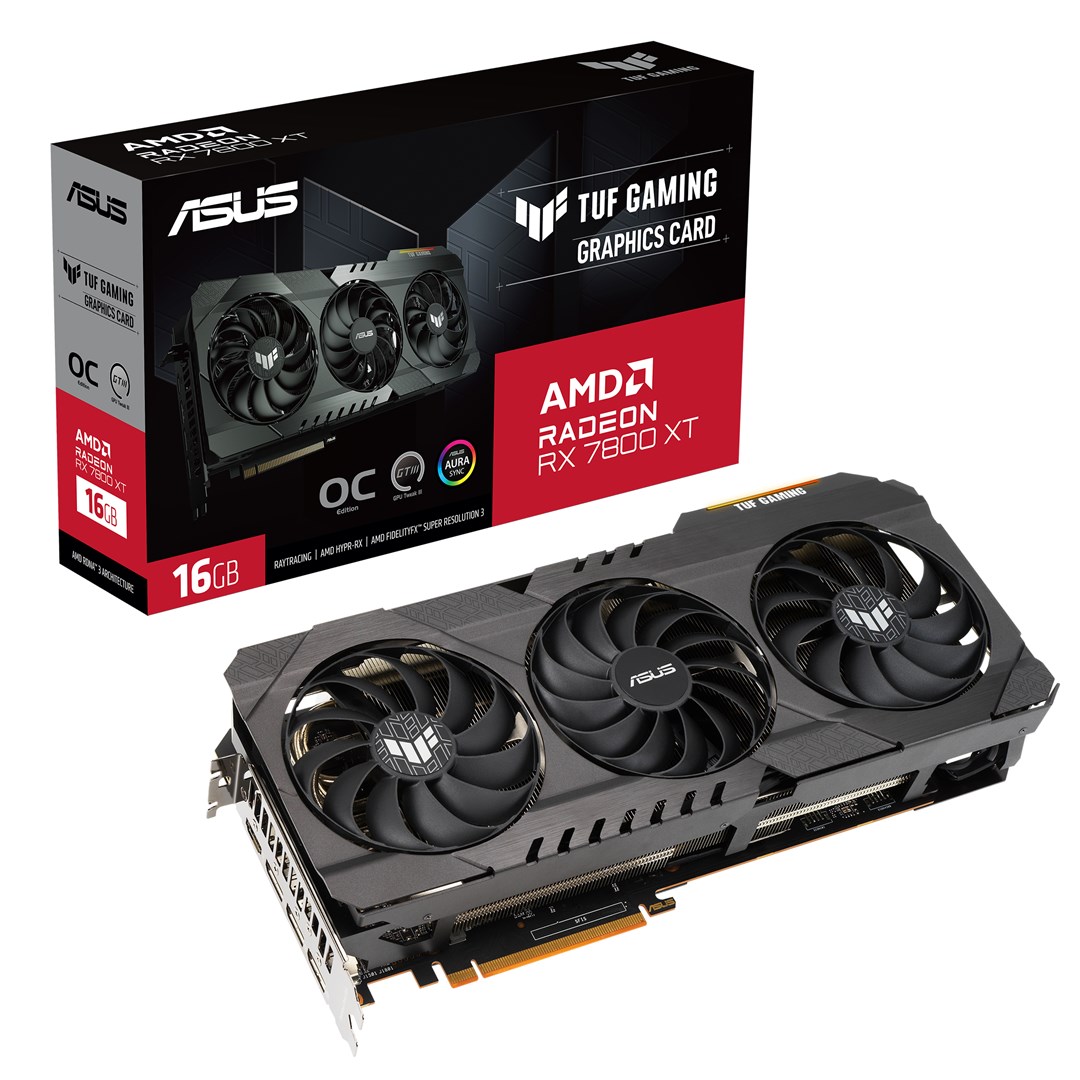 Kartelë grafike ASUS Radeon RX 7800 XT TUF Gaming OC, 16GB, e zezë