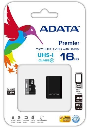Kartë memorie ADATA Micro SDHC Premier 16GB Klasa 10 + lexues USB