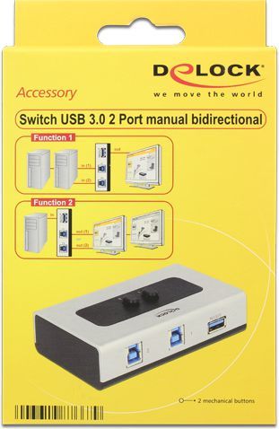 Ndarувач USB DeLOCK 87667, USB 3.0, 2 компјутери, црн