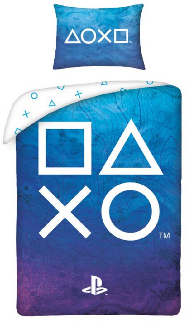 Set çarçafësh PlayStation - Buttons, kaltër