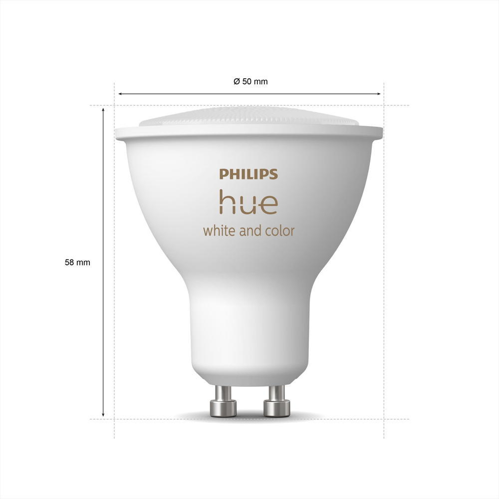 Spote LED inteligjent Philips Hue White and Colour Ambience, GU10, Bluetooth, i bardhë