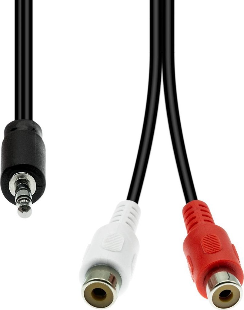 Аудио кабел ProXtend, 3 пин во 2x RCA М F, црн