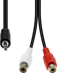 Kabllo audio ProXtend Mini Jack në 2x RCA, 3 pin, 20cm, i zi