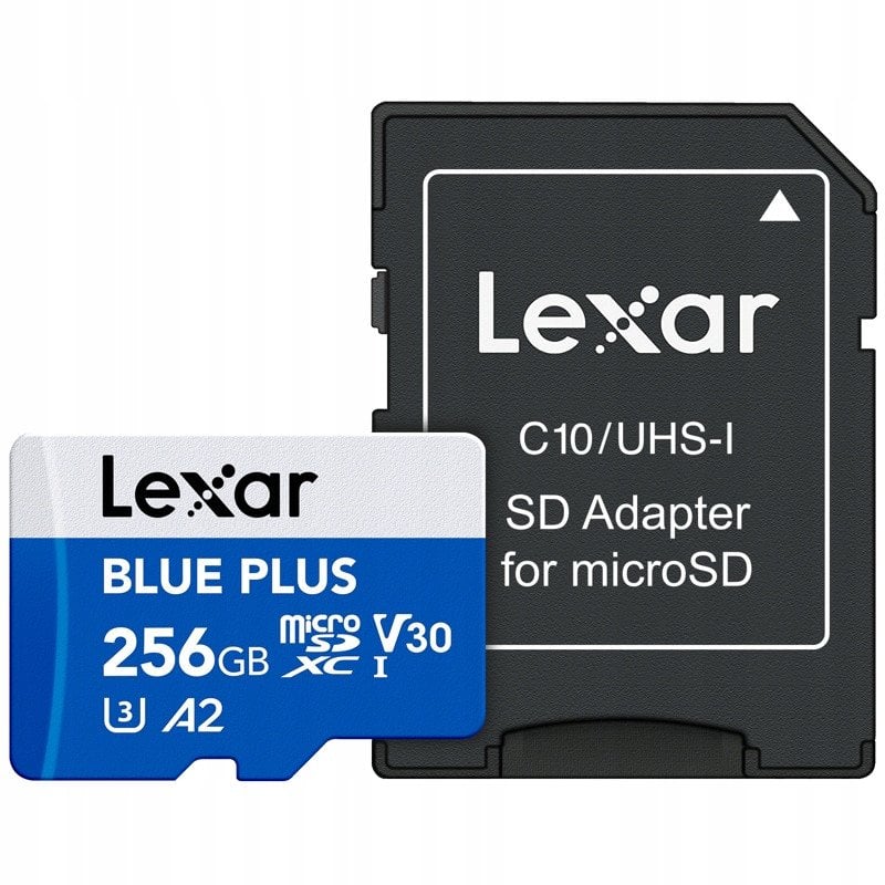 Kartë memorie Lexar Blue Plus MicroSD, 256GB, e kaltër