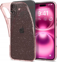Mbulesë telefoni Spigen Liquid Crystal Glitter, për iPhone 16, TPU, Rose Quartz me shkëlqim