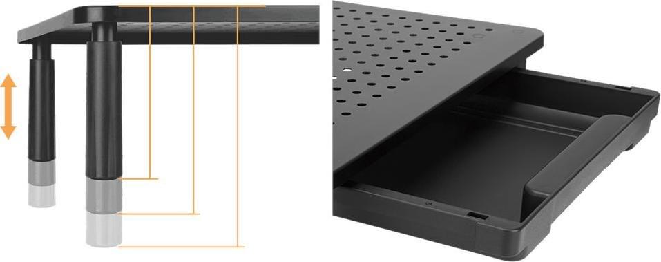 Stendë laptopi Mozos SPM1, deri në 17", metal, gri