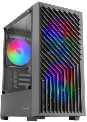Kutia gaming Mars Gaming MC VORTEX, Mini Tower MicroATX, 3 ventilatorë 120mm FRGB, e zezë