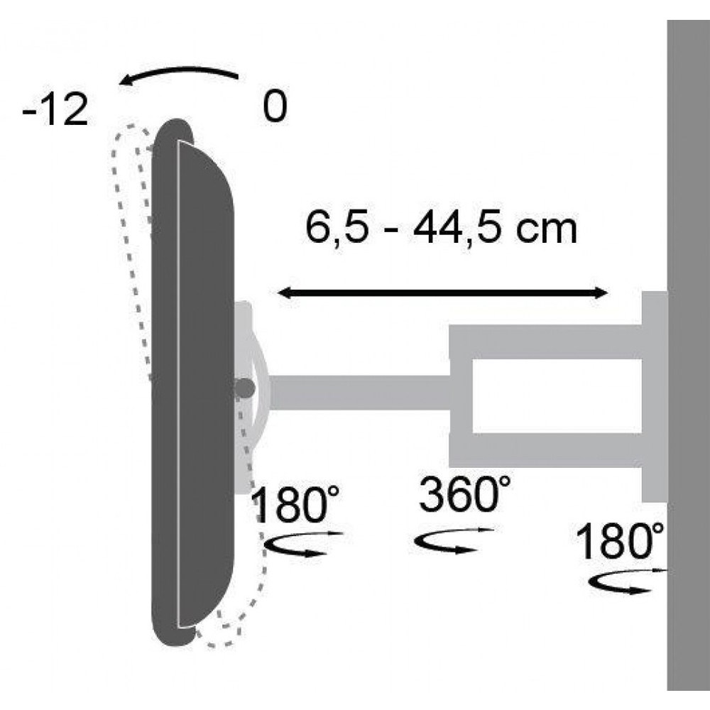 Mbajtëse muri për TV 19"-37", 25 kg, e zezë