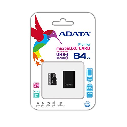 Kartë memorije ADATA MicroSDXC, 64GB, Class 10 UHS, e zezë