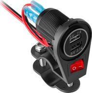 Karikues motoçiklete Platinet PY-CHR0008, 2xUSB, 3100 mA, i zi