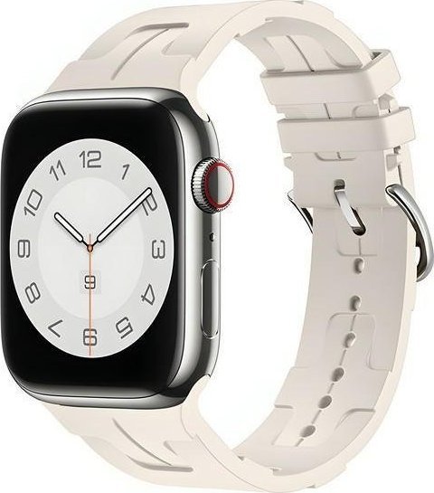Rrip ore Beline Pasek për Apple Watch Silicone Ultra, 42 49mm, silikon, beige starlight