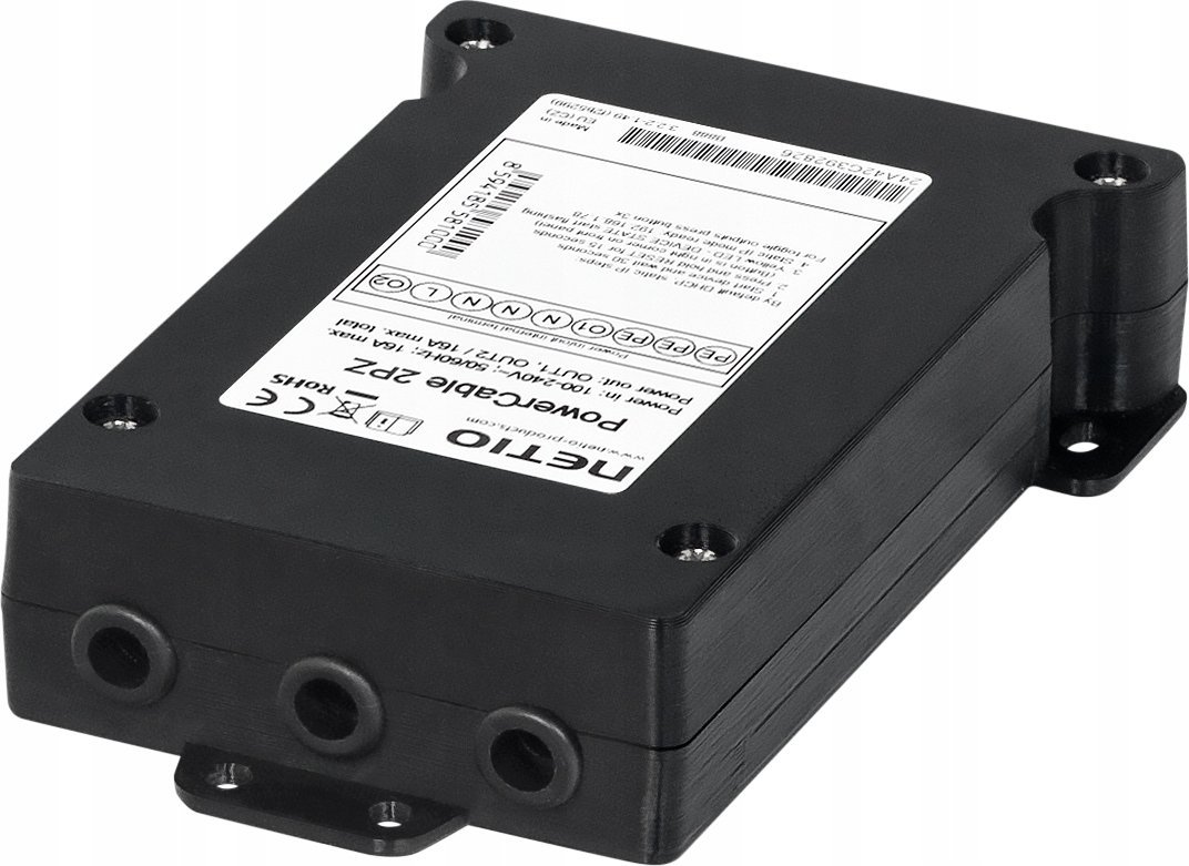 Adapter energjie Netio PowerCable 2PZ, 2 dalje 230V, LAN dhe WiFi, i zi