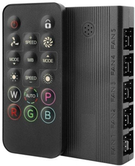 Hub për ventilatorë Mars Gaming MF-HUB, PWM dhe ARGB, i zi