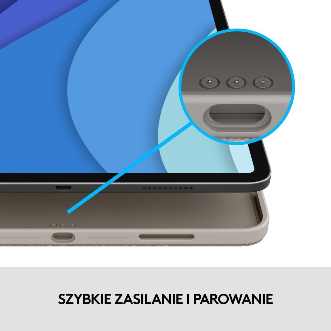 Tastierë Logitech Combo Touch për iPad Pro 12.9 inç (gjenerata 5 dhe 6), SAND, e verdhë ranore