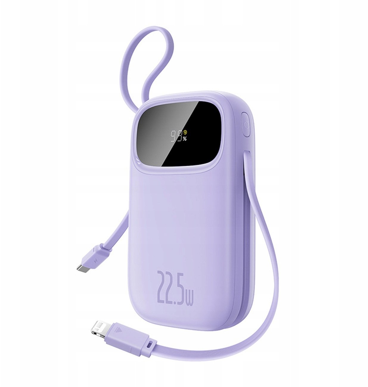 Power bank Baseus, 22.5W, 10000mAh, kabllo USB C dhe Lightning tërheqëse, e zezë