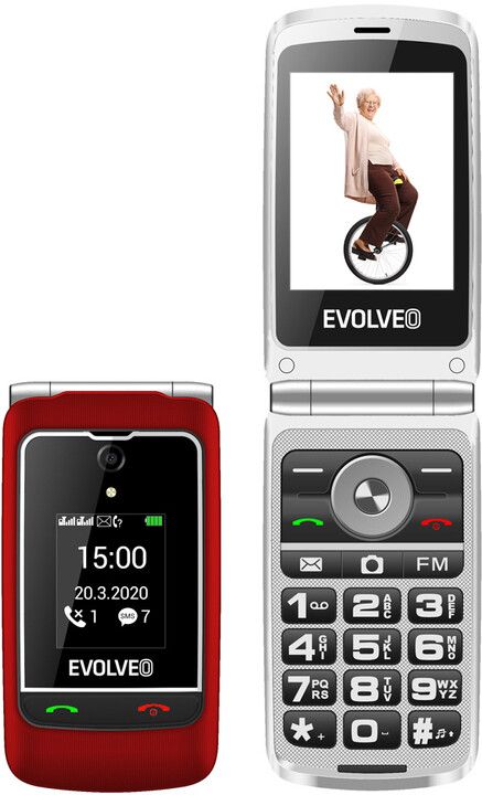 Celular Evolveo EasyPhone FG, i kuq