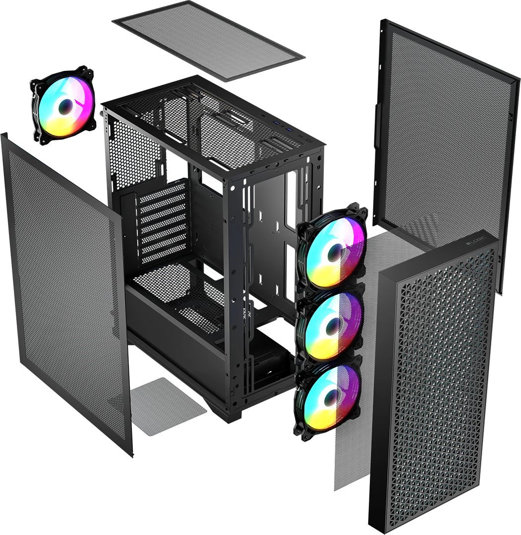 Kути PC Logic Concept Dart Pro, MIDI, 4x ARGB, црна