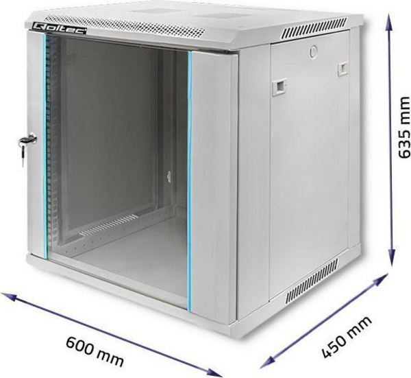 Qoltec RACK Кабинет 19", 12U, Сив