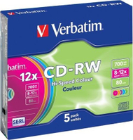 Disqe Verbatim 43167, CD-RW, 700MB, 12x, 5 copë