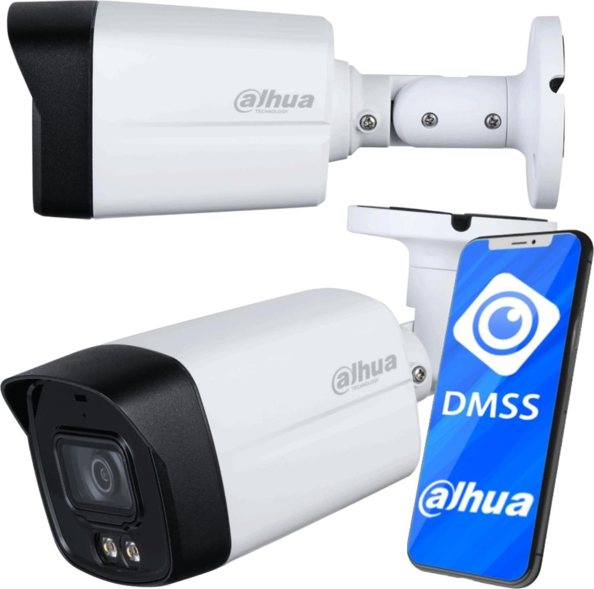 Set monitorimi Dahua 4MP Dual Light, 6 kamera IP, NVR me HDD 2TB, i bardhë