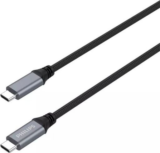 Kabllo USB-C - USB-C Philips DLC5206C, 2m, e zezë Kabllo USB-C - USB-C Philips DLC5206C, 2m, e zezë