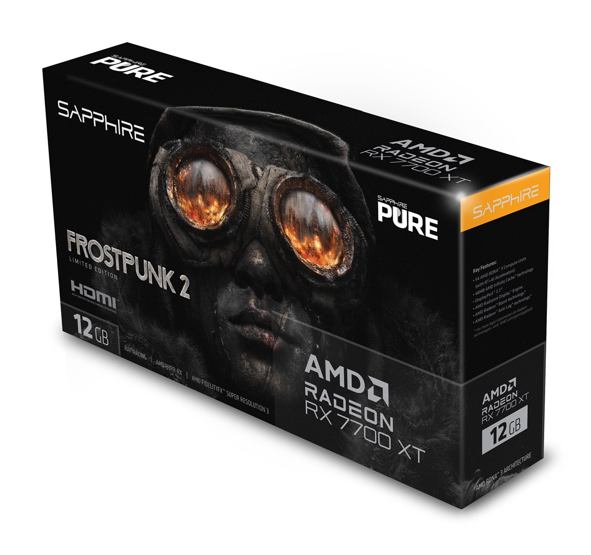 Kartelë grafike SAPPHIRE AMD Radeon RX 7700 XT, 12GB GDDR6, e zezë